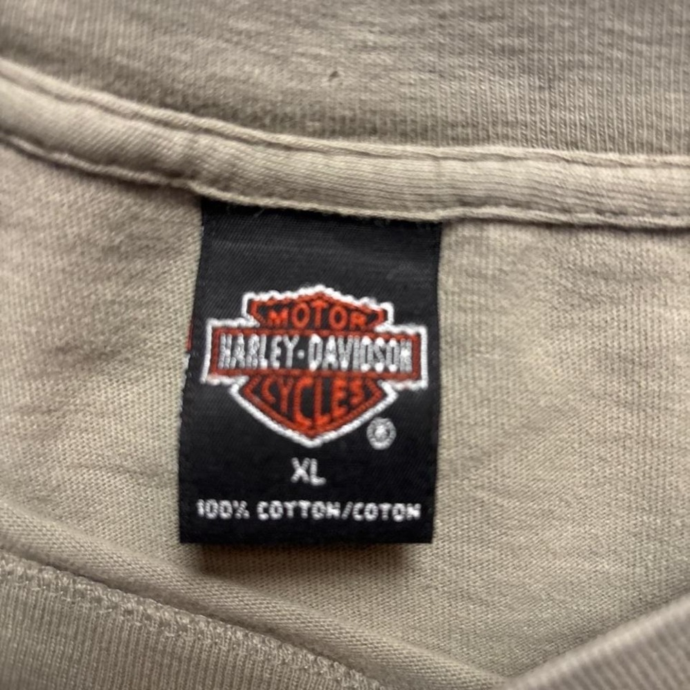 VTG Twin City Harley Davidson Tan Graphic T-Shirt Made In USA Biker - Picture 2 of 7